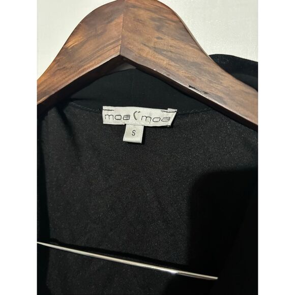 Moa Moa Women's Size Small Black Neck Tie Sleeveless Tank Top Shirt - Picture 3 of 5